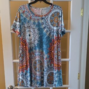 Colorful Mandala Print Dress